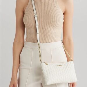 Karl Lagerfeld Ivory Quilted Clutch w/Gold Chain. Perfect Condition.